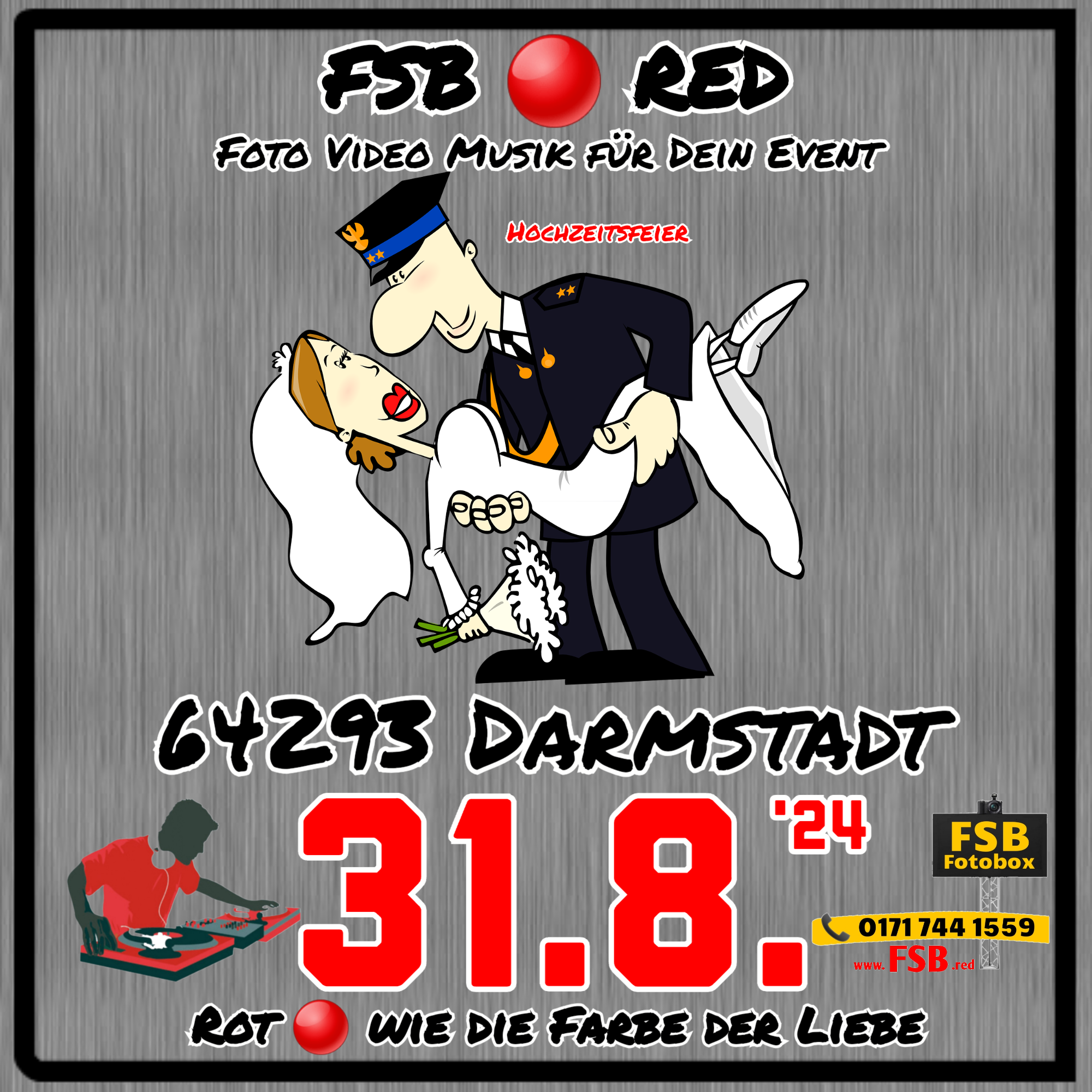 Hochzeitsfeier mit FSB 🔴 RED und der XXL Fotobox in Darmstadt